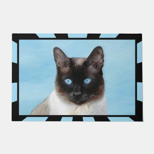 Kat schilderen van Siamese - Kute Original Cat Art Deurmat (Voorkant)