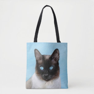 Kat schilderen van Siamese - Kute Original Cat Art Draagtas