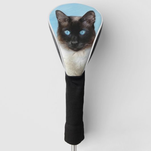 Kat schilderen van Siamese - Kute Original Cat Art Golfheadcover (Voorkant)