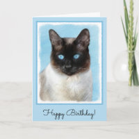 Kat schilderen van Siamese - Kute Original Cat Art