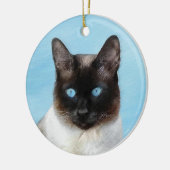 Kat schilderen van Siamese - Kute Original Cat Art Keramisch Ornament (Links)