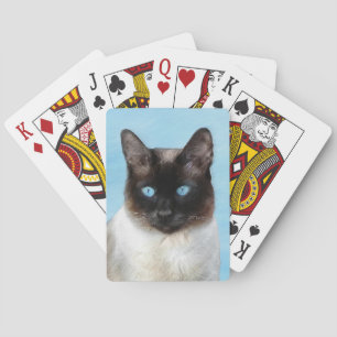 Kat schilderen van Siamese - Kute Original Cat Art Pokerkaarten