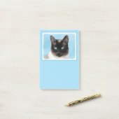 Kat schilderen van Siamese - Kute Original Cat Art Post-it® Notes (Op bureau)