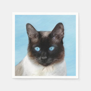 Kat schilderen van Siamese - Kute Original Cat Art Servet