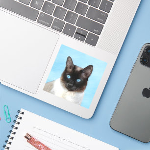 Kat schilderen van Siamese - Kute Original Cat Art Sticker