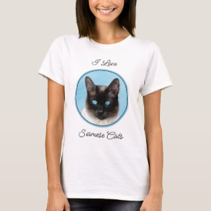 Kat schilderen van Siamese - Kute Original Cat Art T-shirt