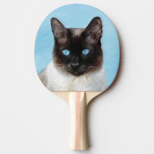 Kat schilderen van Siamese - Kute Original Cat Art Tafeltennisbatje