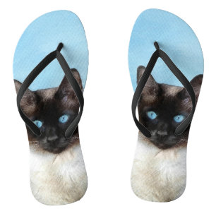Kat schilderen van Siamese - Kute Original Cat Art Teenslippers