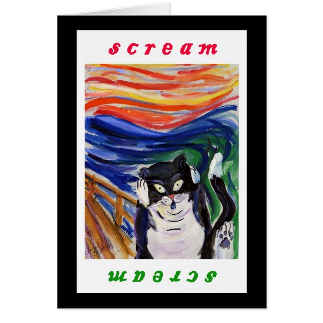 Kat Scream met het Wenskaart van de Tekst van het  (Voorkant)
