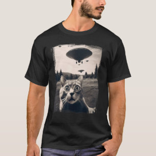 Kat Selfie Alien Invasion Meme Funny Kitten Schatt T-shirt