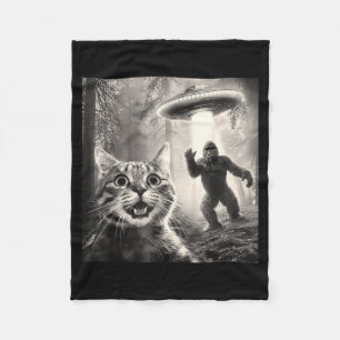 Kat Selfie Bos Bomen Alien Ufo Bigfoot Humor Sa Fleece Deken