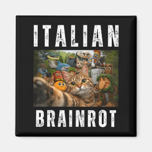 Kat selfie met grappige Italiaanse brainrot meme Magneet