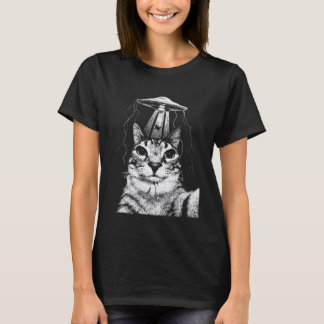 Kat Selfie UFO Vintage Grappige Kattenliefhebber M T-shirt