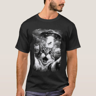 Kat Selfie UFO Vintage Grappige Kattenliefhebber R T-shirt