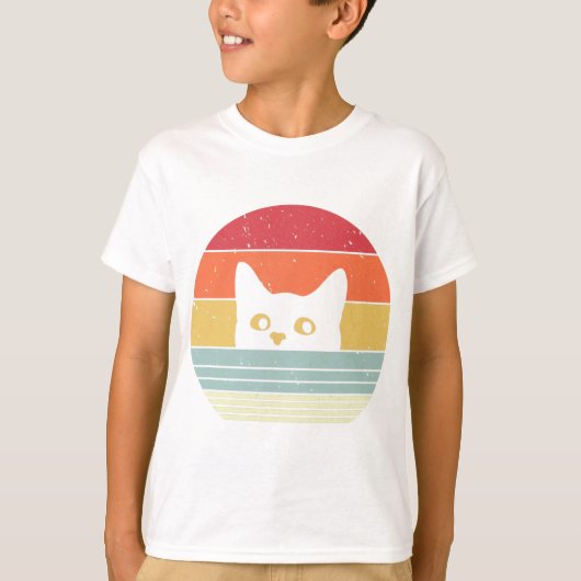 Kat Shirt. Retrostijl T-shirt (Voorkant)