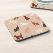 Kat silhouet bier onderzetter (Linkerzijde)