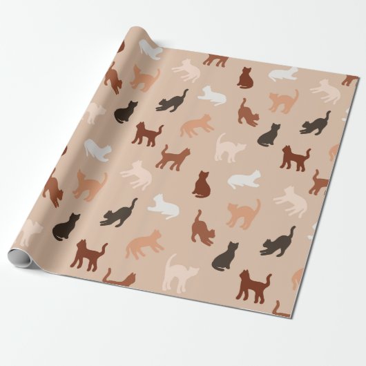 Kat silhouet cadeaupapier (Uitgerold)