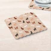 Kat silhouet kartonnen onderzetters (Gebogen)