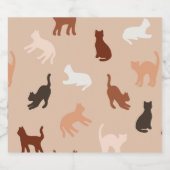 Kat silhouet likeurfles etiket (Enkel label)