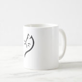 Kat silhouet omtrek koffiemok (Voorkant rechts)