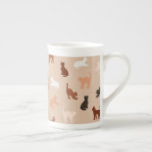 Kat silhouet porselein kop (Rechts)