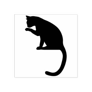 Kat silhouet 	rubberstempel
