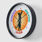 Kat Silhouet Stretch Breathe Align Wandklok (Hoek)