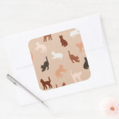 Kat silhouet vierkante sticker (Envelop)