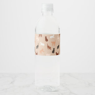 Kat silhouet waterfles etiket
