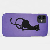 Kat Silhouette, grijs, zwart Kat Paars Case-Mate iPhone Case (Achterkant (horizontaal))