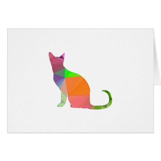 Kat Silhouette met laag poly (Voorkant Horizontaal)
