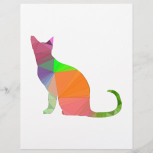 Kat Silhouette met laag poly