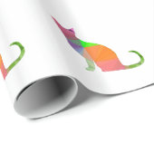 Kat Silhouette met laag poly Cadeaupapier (Rol Hoek)