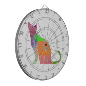Kat Silhouette met laag poly Dartbord (Voorkant Links)
