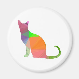 Kat Silhouette met laag poly Magneet