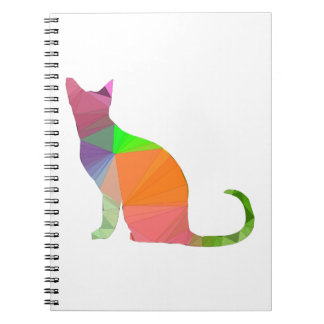 Kat Silhouette met laag poly Notitieboek