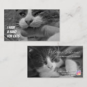 Kat-siters grappige thuiszorg visitekaartje (Voorkant / Achterkant)