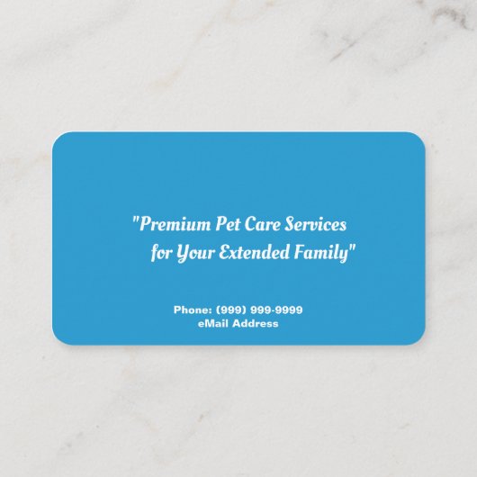 Kat Sitting Services Visitekaartje (Achterkant)