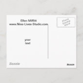 Kat Skedaddle, Sumi-e cat Briefkaart (Achterkant)