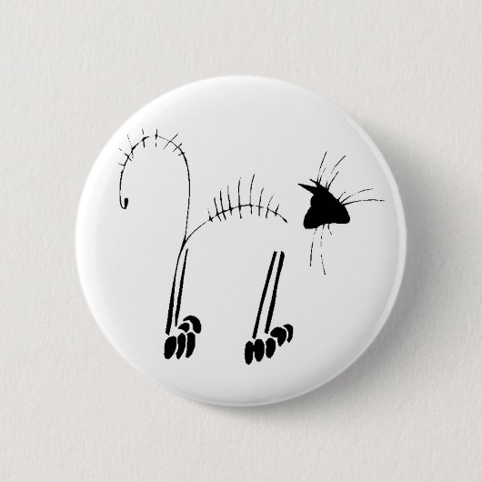 Kat Skeleton Ronde Button 5,7 Cm (Voorkant)