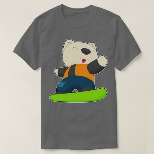 Kat Snowboard Wintersport T-shirt (Design voorkant)
