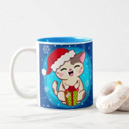 Kat Snowflake Mok voor kerstmis