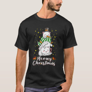 Kat Snowman Meowy Catmas familie komt overeen met T-shirt