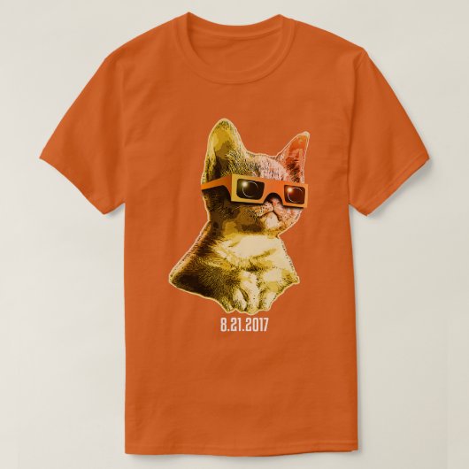 Kat Solar Eclipse 2017 Solar Eclipse Glasses T-shirt (Design voorkant)