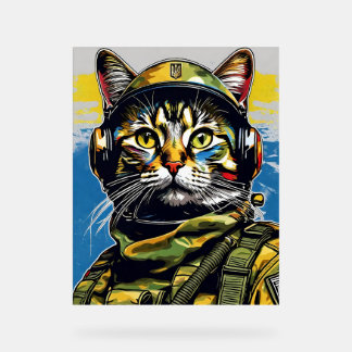 Kat soldaat leger Oekraïne Acryl Bord