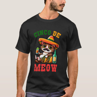 Kat Sombrero Cinco De Mayo Grappig Mexicaans Eten T-shirt