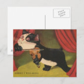 Kat Sonet spelen op Violin vanaf 1909 PC Briefkaart (Voorkant / Achterkant)