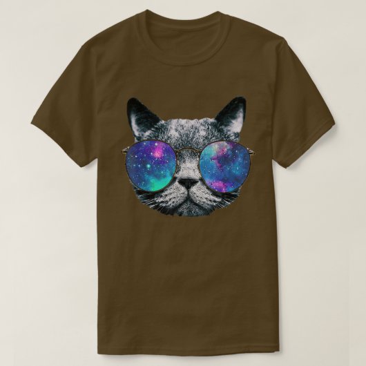 Kat Space Glasses Astronaut Cat Meme Round Glasse T-shirt (Design voorkant)