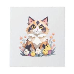 Kat speels Schattig leuk dier kleurrijke geometris Notitieblok