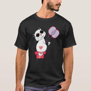 Kat speelt badminton Sportspeler Coach Grafisch T-shirt